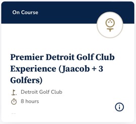 Invite up to three friends for a group Premier Golf Experience at Detroit Golf Club with PGA pro Jaacob Bowden – book now for a day to remember.