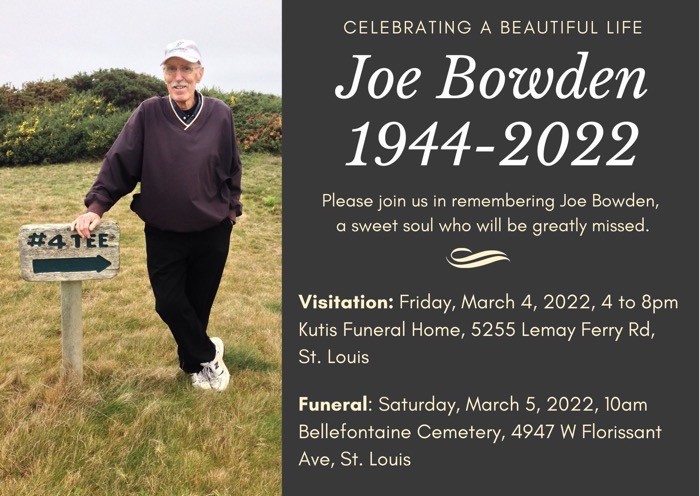 Joe Bowden's Visitation & Funeral Service Information
