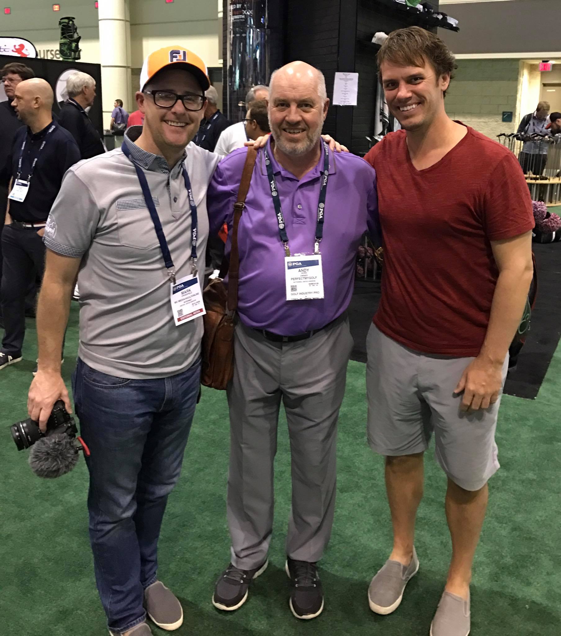 Andy Horn (middle) watched a video by Mark Crossfield (left) about my Sterling Irons®