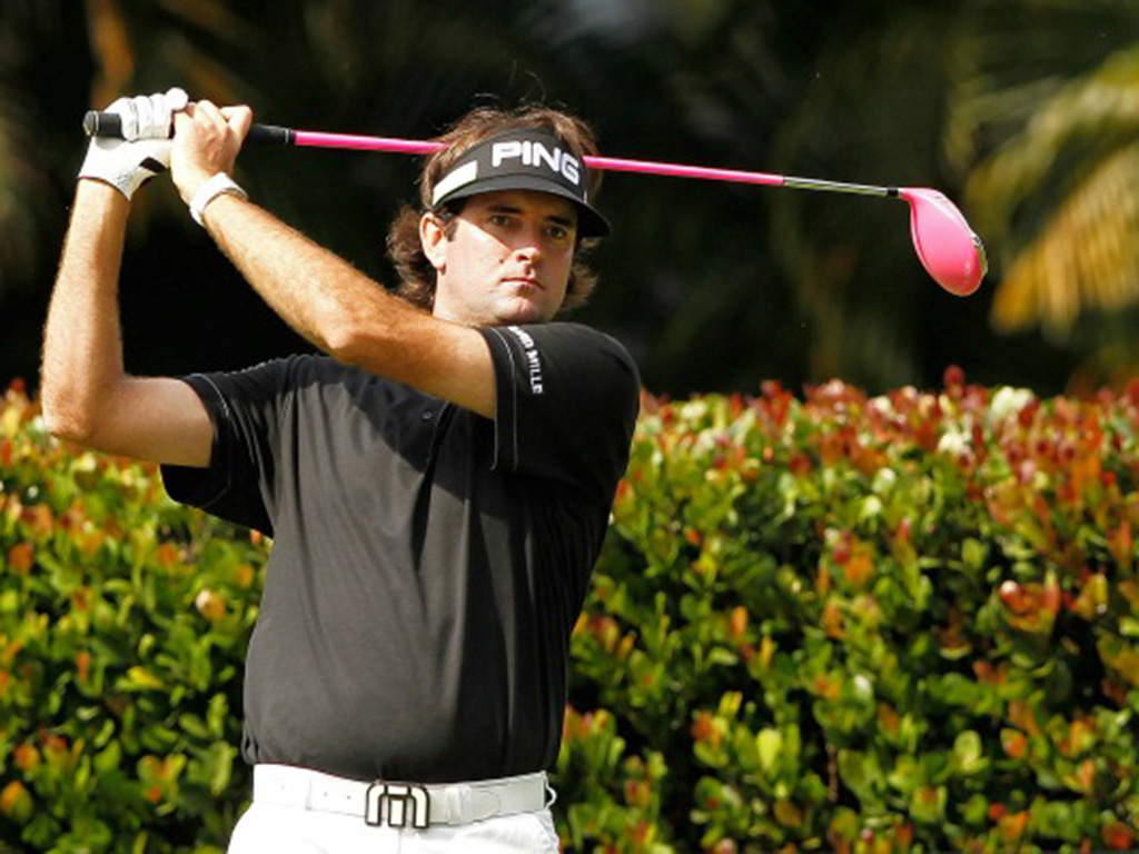 Bubba Watson playing a pink Ping driver